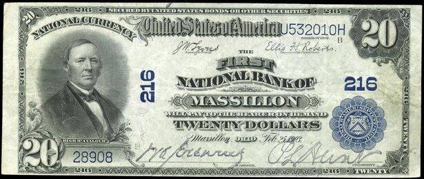 1902 Plain Back $20 bank note