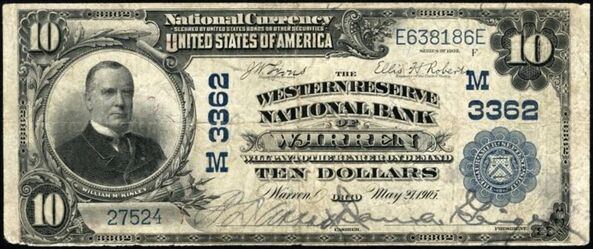 1902 Date Back $10 bank note