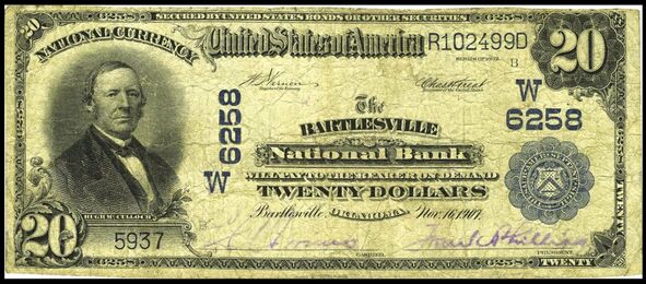 1902 Plain Back $20 bank note