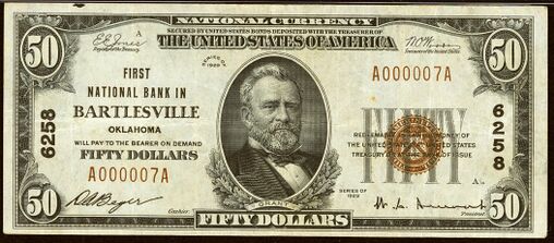 1929 Type 1 $50 bank note