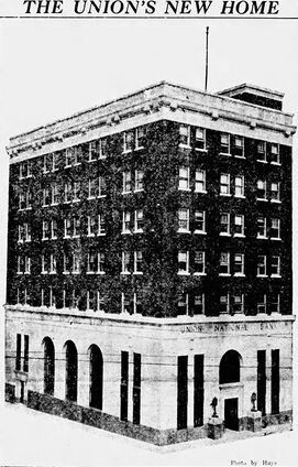 A 1925 photo of the new Union National Bank