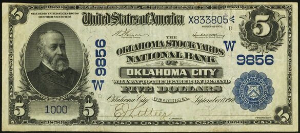 1902 Date Back $5 bank note