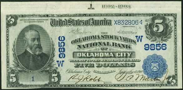 1902 Date Back $5 bank note with SN 1A