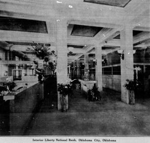 Interior of the remodeled Liberty National Bank in 1921