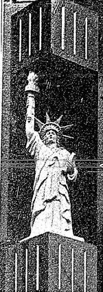 A Statue of Liberty over the Robinson Street entrance