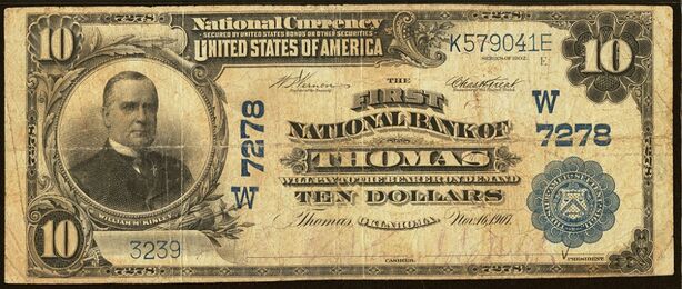 1902 Plain Back $10 bank note