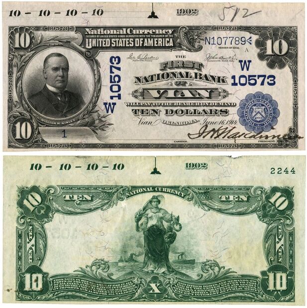 1902 Plain Back $10 bank note