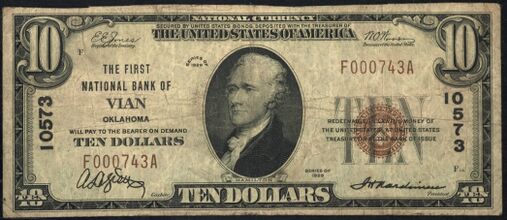 1929 Type 1 $10 bank note