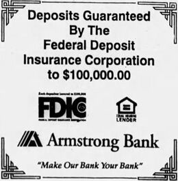 Advertisement from May 1996 for the Armstrong Bank
