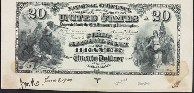 1882 Brown Back $20 proof