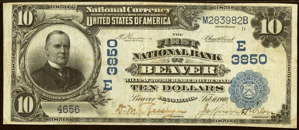 1902 Date Back $10 bank note
