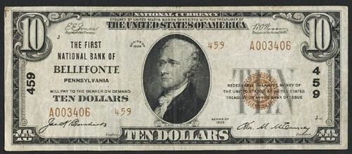 1929 Type 2 $10 bank note