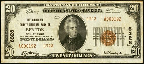 1929 Type 2 $20 bank note