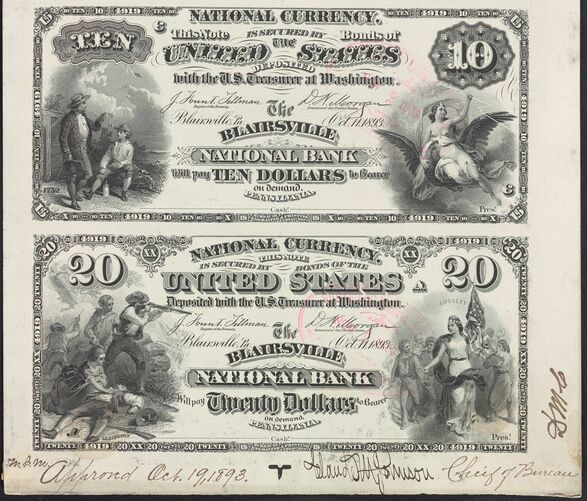 Series of 1882 Brown Back $10-$20 proof