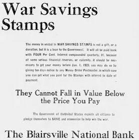 An advertisement from 1918 for War Savings Stamps