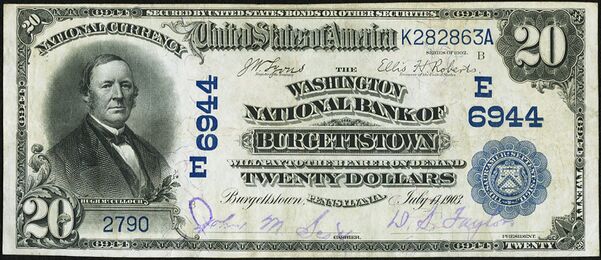 1902 Date Back $20 bank note