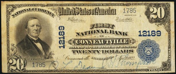 1902 Plain Back $20 bank note