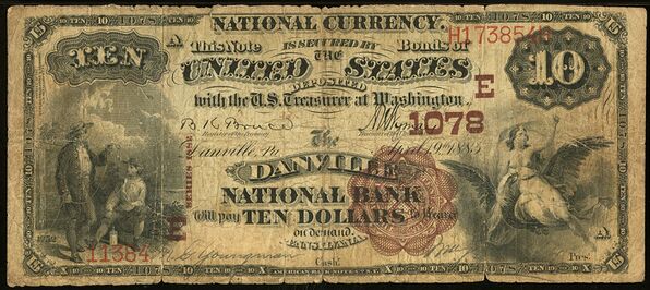 1882 Brown Back $10 bank note