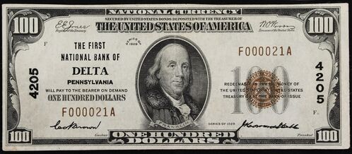 1929 Type 1 $100 bank note