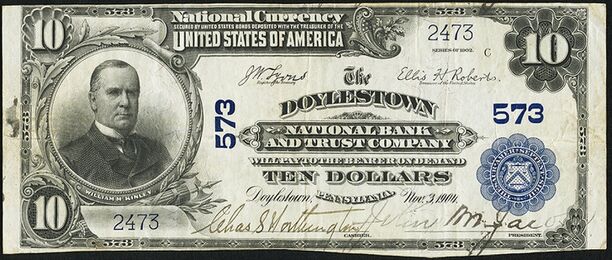 1902 Plain Back $10 bank note