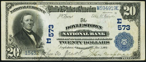 1902 Plain Back $20 bank note