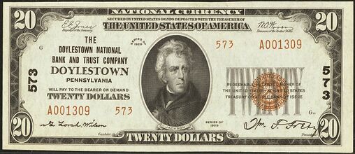 1929 Type 2 $20 bank note