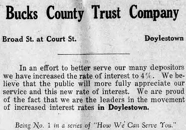 Bucks County Trust Company Ad