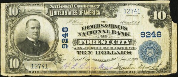 1902 Plain Back $10 bank note