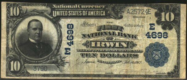 1902 Plain Back $10 bank note