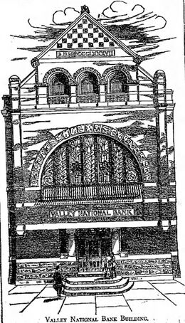 An 1890 sketch of the Valley National Bank building