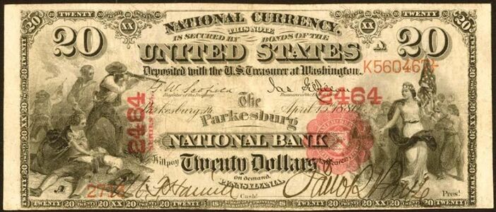 $20 Series of 1875 bank note