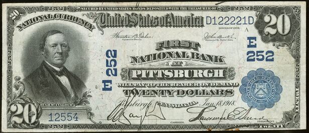 1902 Plain Back $20 bank note