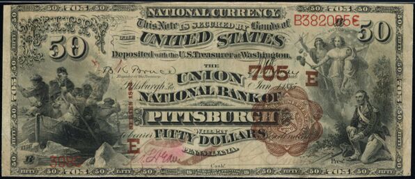 1882 Brown Back $50 bank note