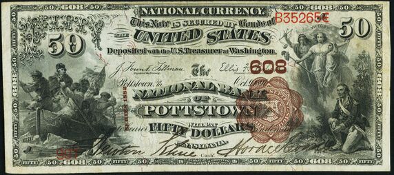 1882 Brown Back $50 bank note