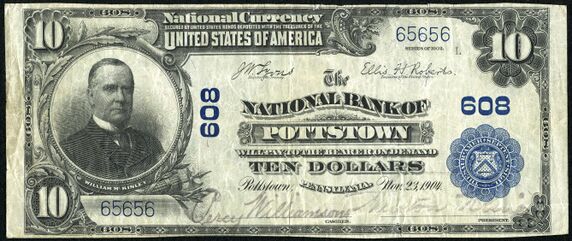 1902 Plain Back $10 bank note