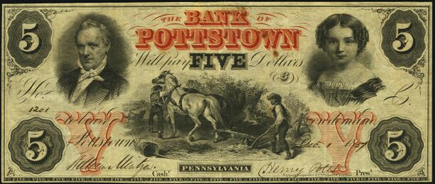 The Bank of Pottstown obsolete $5