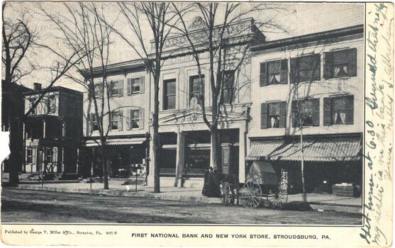 Postcard of the First National Bank ca1900s