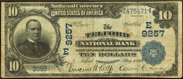 1902 Date Back $10 bank note