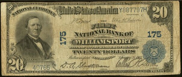 1902 Plain Back $20 bank note