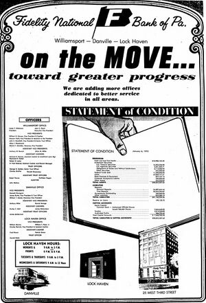A 1973 advertisement for the Fidelity National Bank