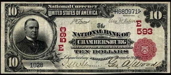 1902 Red Seal $10 bank note