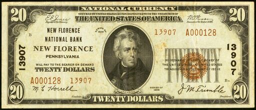 1929 Type 2 $20 bank note