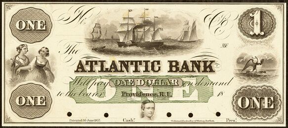 The Atlantic Bank Obsolete $1 proof