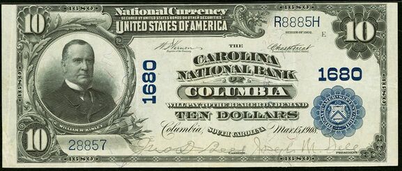 1902 Plain Back $10 bank note