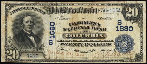 1902 Date Back $20 bank note