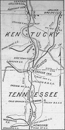 Map of the coal-producing areas around Jellico ca1900