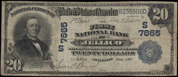 1902 Plain Back $20 bank note