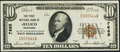 1929 Type 1 $10 bank note