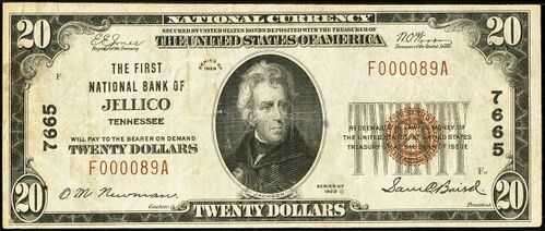 1929 Type 1 $20 bank note