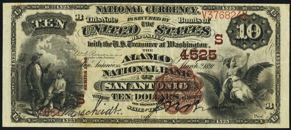 1882 Brown Back $10 bank note